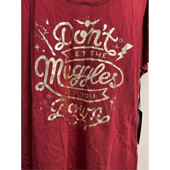 Harry Potter Burgundy Muggles Crisscross Girls T-Shirt (Med) - Picture 3 of 7